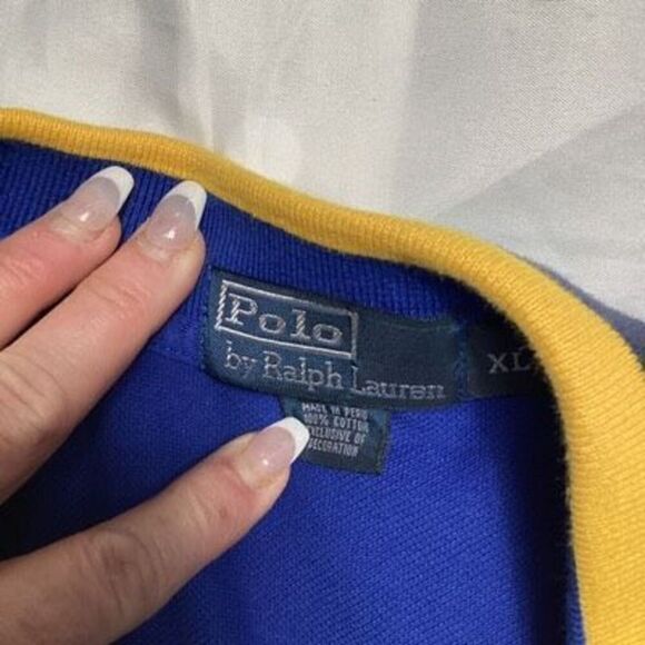 Polo Ralph Lauren Mens Big Pony Logo Polo Rugby Shirt Sz XL Royal Blue - Picture 4 of 5